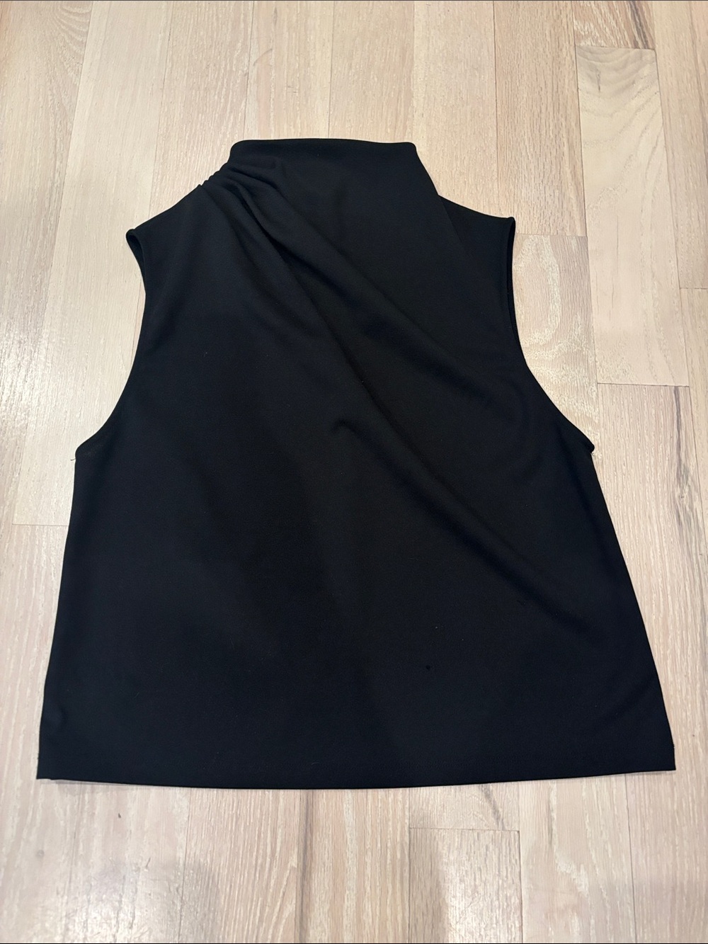 Zara Black Sleeveless Mock Neck Top - S